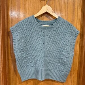 Sincerely Jules Cable Knit Sleeveless Sweater - Gray size L